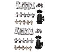 CYBUCH Vis DE La Caméra, 42 Pcs 1/4-3/8 Pouce Vis Filetées du Convertisseur 1/4 Pouce Chaussure Chaude Adaptateur Caméra Tête Sphérique Ensemble Appareil Photo/Trépied/Monopied