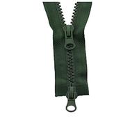 Cycat 5# Nylon Bobine Double tirettes Sliders résine Plastique coloré Fermeture éclair, armée Verte, 150cm
