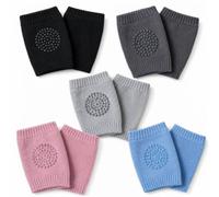 Cycayit Lot de 5 paires de genouillères pour bébé - Points en silicone | 12,5 × 7 cm ; tissu mélangé en coton, polyester et élasthanne ; recommandé pour les 0 à 24 mois, tirage et première tentative