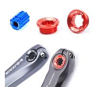 CYCEARTH Embout de réglage de manivelle + Outil pour Vélo Bicyclette M20 Embouts de couverture de pédalier Écrous de manivelle Boulon de couvercle de manivelle pour Shimano (Rouge)