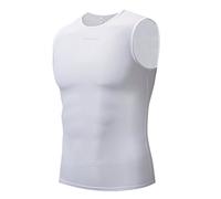 CYCEARTH Hommes Cyclisme Gilet Base Couche sans Manches sous-Vêtements Vêtements Vélo Sports de Plein Air Shirt Maillots (White,XXX-Large)