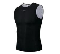 CYCEARTH Hommes Cyclisme Gilet Base Couche sans Manches sous-Vêtements Vêtements Vélo Sports de Plein Air Shirt Maillots (Black,Small)
