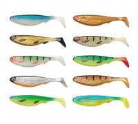 CYCEARTH Lot de 10 leurres souples Big Shads de couleurs mélangées 12,5/15/20 cm queue en T (20 cm/55 g)