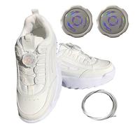 CYCLALON Fermeture rotative pour chaussures - Paire de lacets de rechange, transforme n'importe quelle chaussure en style Boa ou Atop, fermetures rapides et réglables (RECY), Sport blanc, Taille