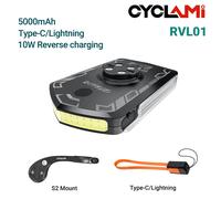 CYCLAMI RVL01 Feu avant de vélo de jour 5000 mAh Feu de sécurité pour vélo pour Garmin XOSS IGS Charge RVL01 S2