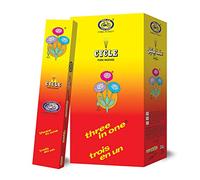 Cycle Brand Bâtons d'encens 3 en 1 | Bâtons Agarbatti de 22,9 cm avec 40 minutes de combustion | 3 parfums naturels signature florale, boisé, lys | 21 bâtons/paquet, 12 paquets/boîte, 252 bâtons/boîte