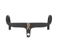 Cycle Guide de guidon léger Aluminium Alloy Bent Integrated Bent pour le cycle de route Conception ergonomique durable Contrôle amélioré 420mm 420 mm (Or noir)