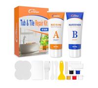 cycletour Kit Réparation Baignoire Acrylique Blanc, Kit Réparation Receveur de Douche Résine 160 G Grande Capacité - Possibilité D'assortir les Couleurs, pour Réparer les Rayures Dans les Baignoires