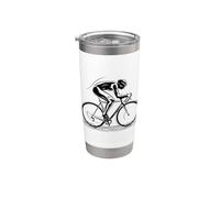 Cycling Guy Drawing Bike Lover Cyclism Gobelet isotherme en acier inoxydable double paroi