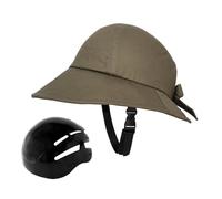 Cycling Helmet - Stay Safe on Urban Roads with Low Profile Headgear, Detachable Machine Washable Fabric Lining Outer Cap Cover, 58-60cm Adjustable Band, Cotton Base - for Adult Men