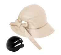 Cycling Helmet - Stay Safe on Urban Roads with Low Profile Headgear, Detachable Machine Washable Fabric Lining Outer Cap Cover, 58-60cm Adjustable Band, Cotton Base - for Adult Men