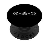Cycling Makes Happy Funny Bicycle Lover Cycliste Sport Fan PopSockets PopGrip Adhésif