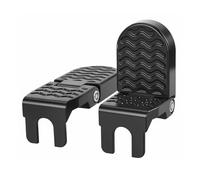 Cycling Rear Pedals, 1 Pair Motorcycle Footrest Replacement, 4.57x1.77x0.87 Inches Foldable Passenger Feet Support, Anti-Slip Design, Black Alloy for Riders, Men, Cycling Enthusiasts Aluminum