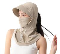 Cycling Sun Hat, Elastic Adjustable Cap, Protective Foldable Design, Windproof Gardening Hat with Sun Hood for Summer Beach Vacation Hiking Riding Fishing Walking Picnic Travel Outdoor Activities