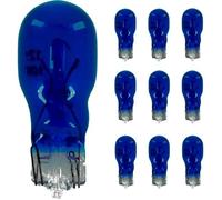 cyclingcolors 10x Ampoule 12V 10W T13 W2.1x9.5d clignotant latéral voiture moto scooter éclairage goutte d'eau lampe tableau bord indicateur, bleu