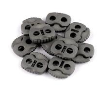 cyclingcolors 10x arrêt de Cordon extrémité Plastique 2 Trous 20x20mm Embout Bloque Fermoir Attache bloqueur Corde Lacet Fil Camping vêtement Sac mercerie, Gris