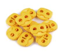cyclingcolors 10x arrêt de Cordon extrémité Plastique 2 Trous 20x20mm Embout Bloque Fermoir Attache bloqueur Corde Lacet Fil Camping vêtement Sac mercerie, Jaune