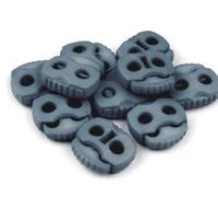 cyclingcolors 10x arrêt de Cordon extrémité Plastique 2 Trous 20x20mm Embout Bloque Fermoir Attache bloqueur Corde Lacet Fil Camping vêtement Sac mercerie, Gris Acier