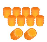 cyclingcolors 10x Bouchon de Valve Capuchon Phosphorescent Lumineux Nuit Schrader Pneu vélo Moto Auto Voiture Quad Trottinette, Orange
