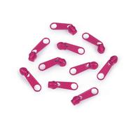 10x Curseur N°3 Non Verrouillable Pour Fermeture Éclair À Glissière Spirale Zipper Tirette Métal Idéal Jupe Vêtement, Rose Foncé