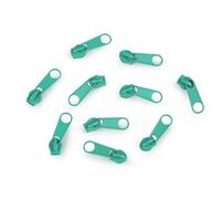 cyclingcolors 10x Curseur N°3 Non Verrouillable pour Fermeture éclair à Glissière Spirale Zipper Tirette Métal idéal Jupe Vêtement Robe Maroquinerie Confection Coussin, turquoise