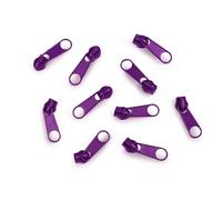 cyclingcolors 10x Curseur N°3 Non Verrouillable pour Fermeture éclair à Glissière Spirale Zipper Tirette Métal idéal Jupe Vêtement Robe Maroquinerie Confection Coussin, violet