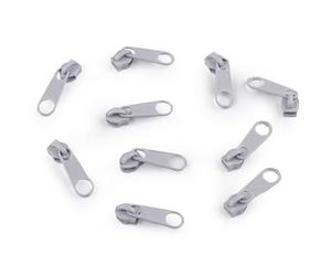cyclingcolors 10x Curseur N°3 Non Verrouillable pour Fermeture éclair à Glissière Spirale Zipper Tirette Métal idéal Jupe Vêtement Robe Maroquinerie Confection Coussin, bleu gris