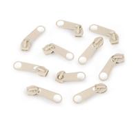 cyclingcolors 10x Curseur N°5 Non Verrouillable pour Fermeture éclair à Glissière Spirale Zipper Tirette Métal idéal Jupe Vêtement Robe Maroquinerie Confection Coussin, crème clair