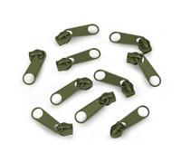 cyclingcolors 10x Curseur N°5 Non Verrouillable pour Fermeture éclair à Glissière Spirale Zipper Tirette Métal idéal Jupe Vêtement Robe Maroquinerie Confection Coussin, vert gris