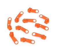cyclingcolors 10x Curseur N°5 Non Verrouillable pour Fermeture éclair à Glissière Spirale Zipper Tirette Métal idéal Jupe Vêtement Robe Maroquinerie Confection Coussin, orange