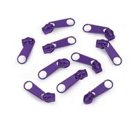 cyclingcolors 10x Curseur N°5 Non Verrouillable pour Fermeture éclair à Glissière Spirale Zipper Tirette Métal idéal Jupe Vêtement Robe Maroquinerie Confection Coussin, prune