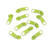 cyclingcolors 10x Curseur N°5 Non Verrouillable pour Fermeture éclair à Glissière Spirale Zipper Tirette Métal idéal Jupe Vêtement Robe Maroquinerie Confection Coussin, vert lumineux