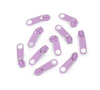 10x Curseur N°5 Non Verrouillable Pour Fermeture Éclair À Glissière Spirale Zipper Tirette Métal Idéal Jupe Vêtement, Violet Clair