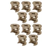 cyclingcolors 10x Ecrou boitier excentrique raccord pièce rechange connecteur serrage joint meuble connexion tiroir armoire, nickel sans bord 15x16mm