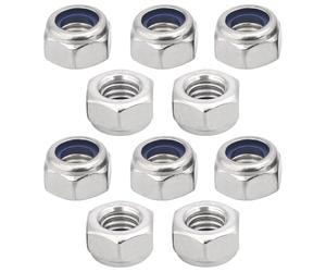cyclingcolors 10x Ecrou Frein Hexagonal Acier Inoxydable A2 DIN 985 ISO 10511 Ecrous Hexagonaux Autobloquant Blocage Nylon pour Vis Boulons Contre Écrous à filetage Métrique, M8