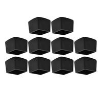 cyclingcolors 10x Embout Capuchon Caoutchouc de Tube Enveloppant Bouchon carré Cape Flexible Meuble Outillage Table Noir, 30x30mm