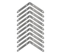 cyclingcolors 10x Équerre de fixation métal acier à nervure à visser 90 degrés meuble support renfort mural universel tablette fixation, 80 x 80 mm