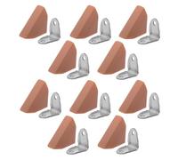 cyclingcolors 10x Équerre de fixation métal acier avec cache plastique à visser 90 degrés meuble support renfort mural universel tablette fixation, marron clair hêtre