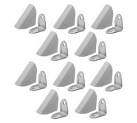 cyclingcolors 10x Équerre de fixation métal acier avec cache plastique à visser 90 degrés meuble support renfort mural universel tablette fixation, gris clair