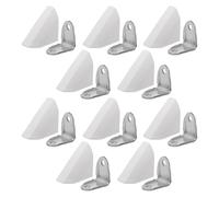 cyclingcolors 10x Équerre de fixation métal acier avec cache plastique à visser 90 degrés meuble support renfort mural universel tablette fixation, blanc