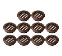 cyclingcolors 10x Grille de ventilation aération ronde plastique diamètre encastrement 50mm hauteur 12.5mm cache protection plafond mur menuiserie, marron foncé