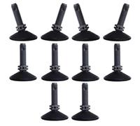 cyclingcolors 10x Pied réglable vérin vis avec rotule M10 de réglage Plastique Ajustable Poussoir butée Acier Meuble Outillage 150Kg Max, Ø40mm