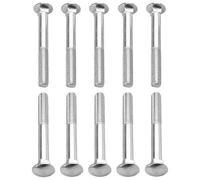 cyclingcolors 10x Vis à Tête Bombée Collet Carré DIN 603 Acier Inoxydable A2 Boulon Tête Ronde Plate Champignon Métrique, M10x70mm (longueur de filetage=63mm)