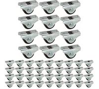 cyclingcolors 12x roulette meuble 25mm universelle mini rouleau noir pied lit casier chariot poubelle rangement table roue (Lot de 4)