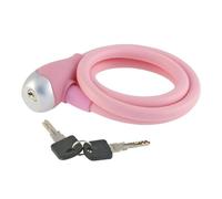 cyclingcolors 1x antivol vélo, diamètre 12mm x longueur 1200mm, fermeture à clé, protection silicone, rose