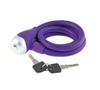 cyclingcolors 1x antivol vélo, diamètre 12mm x longueur 1200mm, fermeture à clé, protection silicone, violet