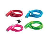 cyclingcolors 1x antivol vélo, diamètre 8mm x longueur 1000mm, fermeture à clé, couleur aléatoire