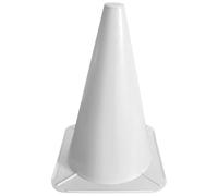 cyclingcolors 1x Cône de Signalisation 24cm Plot Support Plastique Entraînement Football Marquage Circulation Sport Jeux Barrière Parcours Canin Agility, Blanc