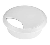cyclingcolors 1x Passe câble Bureau Table Fil diamètre 70mm encastrable Cordon Prise Ordinateur écran Accessoire ameublement (Blanc)