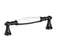 cyclingcolors 1x Poignée de meuble porcelaine céramique finition cuivre foncé mat entraxe 96 mm tiroir armoire vintage avec vis